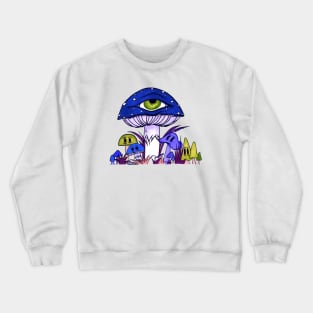 Toadstool and friends at night Crewneck Sweatshirt